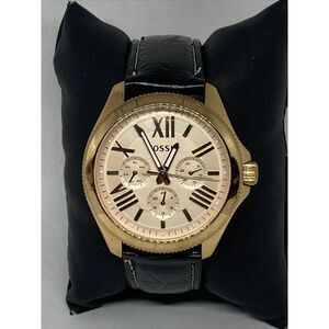 Fossil AM4511 Women's Black Leather Analog Dial Quartz Genuine Wrist Watch XR818